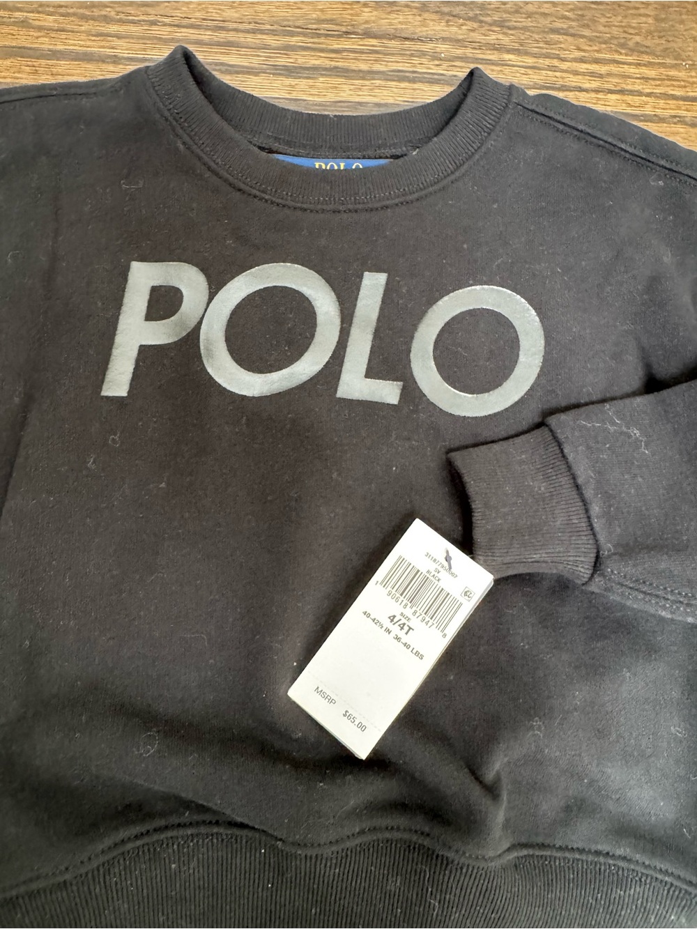 Polo by Ralph Lauren Black Crewneck Sweatshirt with Gray Logo